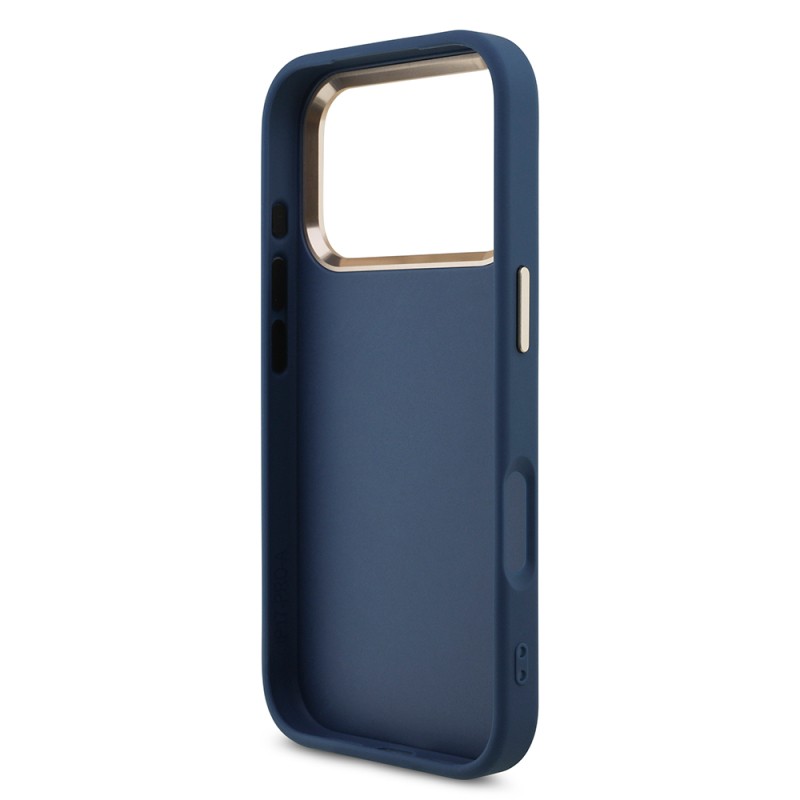 Guess Original Licensed Gold Metal Camera Frame Case with 4G Design and Large Metal Logo and Text - Apple iPhone 18 Pro Cover - 32