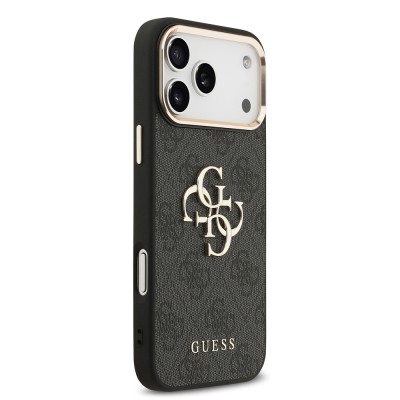 Guess Original Licensed Gold Metal Case with Camera Frame, 4G Design, Large Metal 4G and Text Logo for Apple iPhone 18 Pro Max. - 8