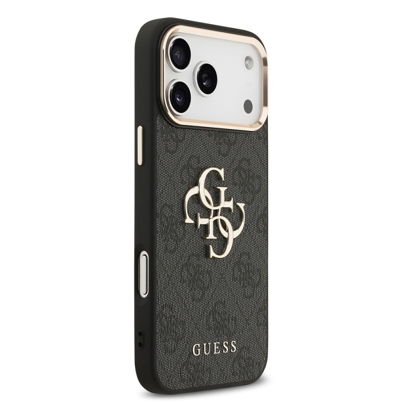 Guess Original Licensed Gold Metal Case with Camera Frame, 4G Design, Large Metal 4G and Text Logo for Apple iPhone 18 Pro Max. - 8