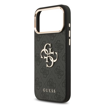 Guess Original Licensed Gold Metal Case with Camera Frame, 4G Design, Large Metal 4G and Text Logo for Apple iPhone 18 Pro Max. - 10