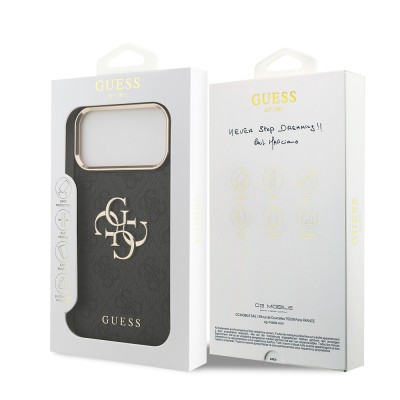 Guess Original Licensed Gold Metal Case with Camera Frame, 4G Design, Large Metal 4G and Text Logo for Apple iPhone 18 Pro Max. - 12