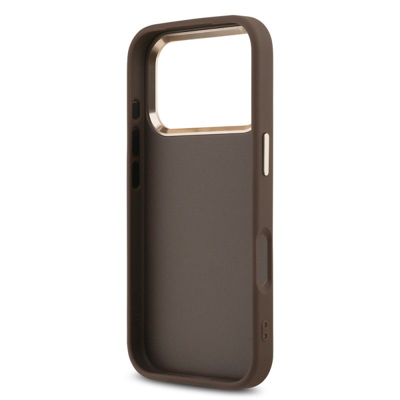 Guess Original Licensed Gold Metal Case with Camera Frame, 4G Design, Large Metal 4G and Text Logo for Apple iPhone 18 Pro Max. - 18