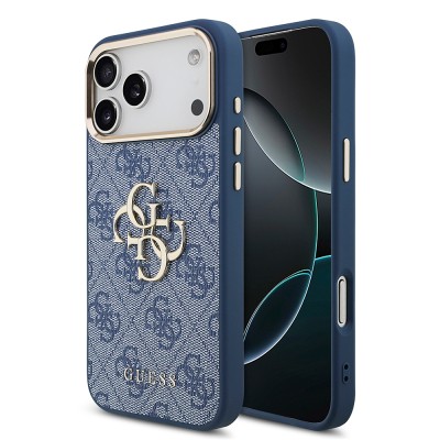 Guess Original Licensed Gold Metal Case with Camera Frame, 4G Design, Large Metal 4G and Text Logo for Apple iPhone 18 Pro Max. - 3