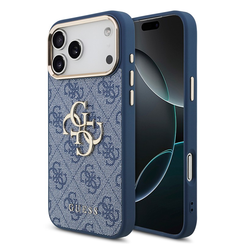 Guess Original Licensed Gold Metal Case with Camera Frame, 4G Design, Large Metal 4G and Text Logo for Apple iPhone 18 Pro Max. - 3