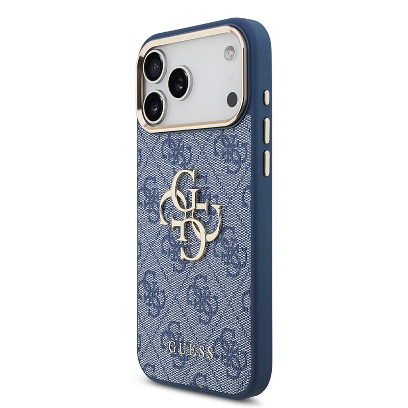 Guess Original Licensed Gold Metal Case with Camera Frame, 4G Design, Large Metal 4G and Text Logo for Apple iPhone 18 Pro Max. - 20