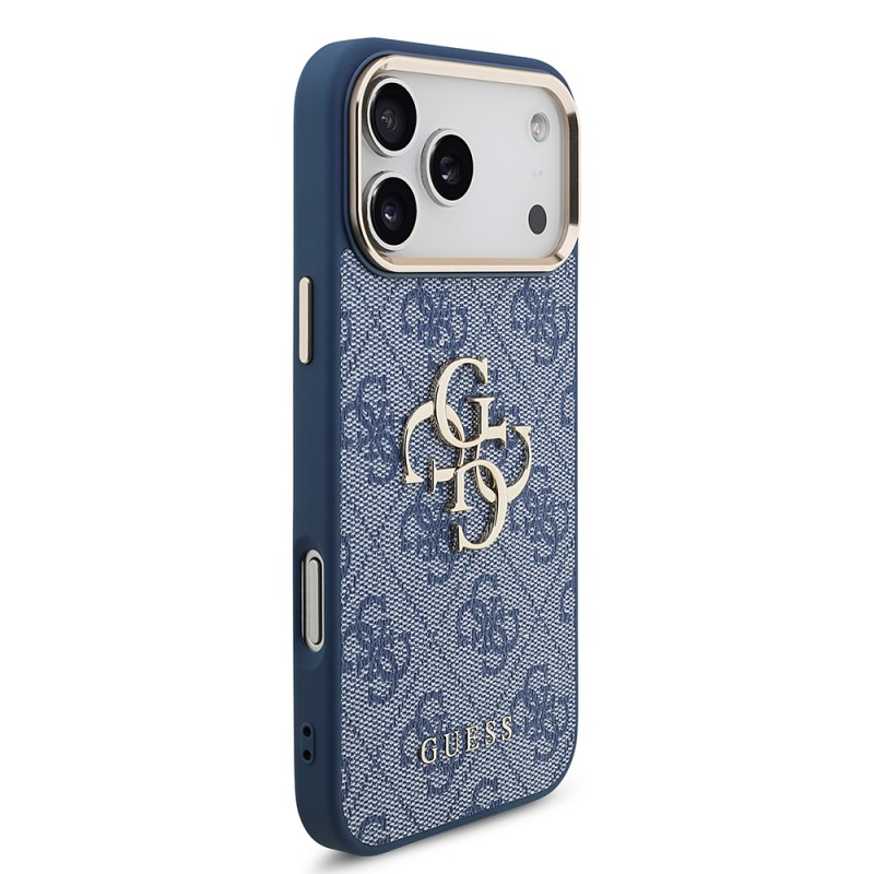 Guess Original Licensed Gold Metal Case with Camera Frame, 4G Design, Large Metal 4G and Text Logo for Apple iPhone 18 Pro Max. - 22