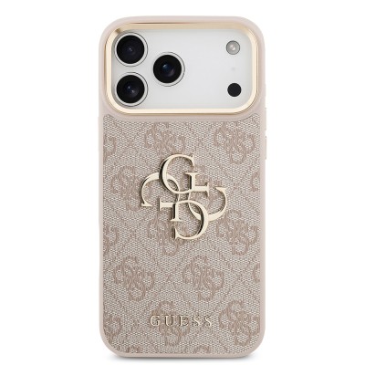 Guess Original Licensed Gold Metal Case with Camera Frame, 4G Design, Large Metal 4G and Text Logo for Apple iPhone 18 Pro Max. - 29