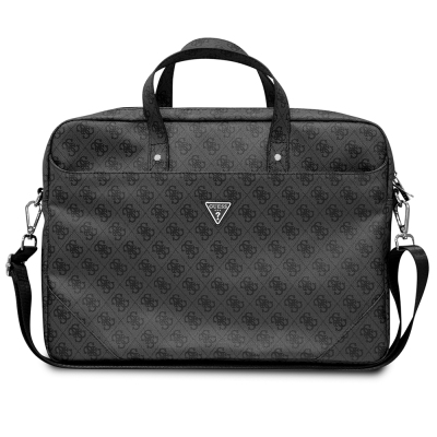 Guess Original Licensed Hot Stamped 4G Patterned Triangle Logo Shoulder Strap Laptop Bag for 15-16 inch Laptops. - Guess