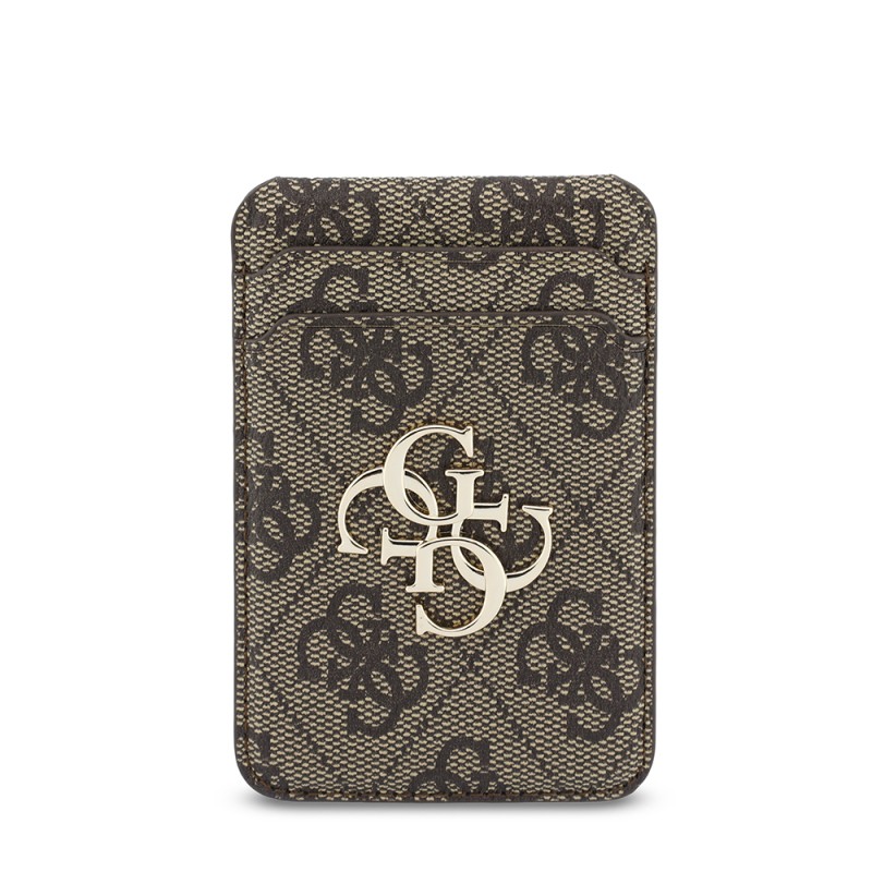 Guess Original Licensed M-safe Case for Apple iPhone 17 Pro Max with Charging Enabled, 4G, Large Metal Logo, and Card Holder. - 17