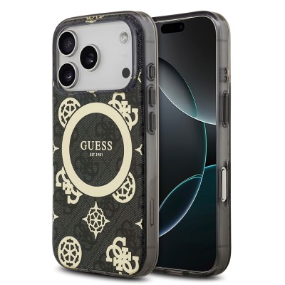Guess Original Licensed M-safe Case for Apple iPhone 18 Pro Max with Charging Feature, IML Peony and 4G Design, Classic Logo Cover. - 2