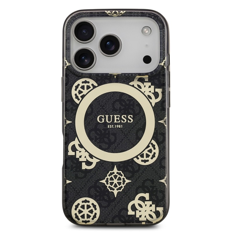 Guess Original Licensed M-safe Case for Apple iPhone 18 Pro Max with Charging Feature, IML Peony and 4G Design, Classic Logo Cover. - 5