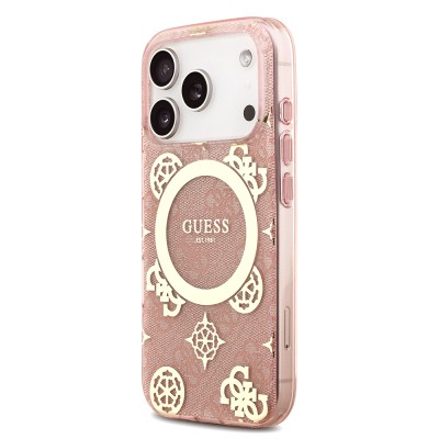 Guess Original Licensed M-safe Case for Apple iPhone 18 Pro Max with Charging Feature, IML Peony and 4G Design, Classic Logo Cover. - 11