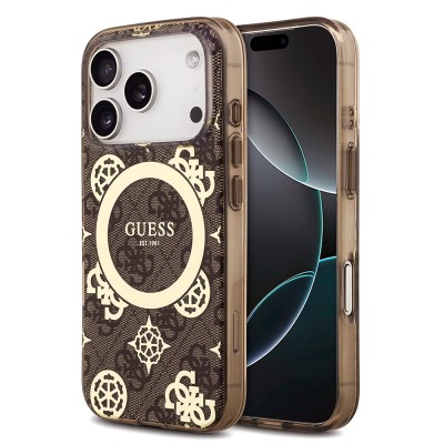 Guess Original Licensed M-safe Case for Apple iPhone 18 Pro Max with Charging Feature, IML Peony and 4G Design, Classic Logo Cover. - 3