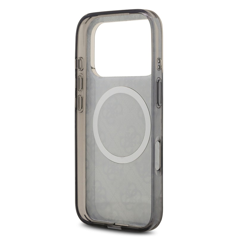 Guess Original Licensed M-safe Case for Apple iPhone 18 Pro with Charging Enablement, IML Peony and 4G Design, Classic Logo Cover. - 8