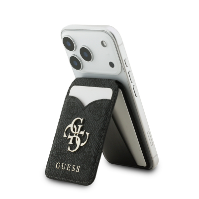 Guess Original Licensed Mirrored Metal Large 4G Logo Magnetic Card Holder with Stand - Guess