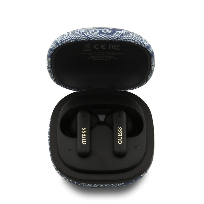 Guess Original Licensed PU 4G Patterned Classic Metal Lettering Logo TWS In-Ear Bluetooth Headphones - 7
