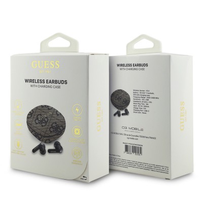 Guess Original Licensed PU 4G Patterned Classic Metal Lettering Logo TWS In-Ear Bluetooth Headphones - 25