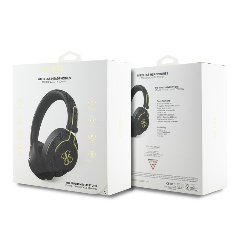 Guess Original Licensed PU 4G Patterned Over-Ear Bluetooth Headset with Large Metal Logo - 14