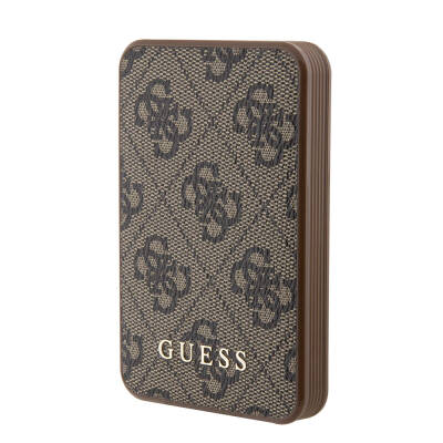Guess Original Licensed PU Leather 4G Patterned Metal Text Logo Powerbank 5000mAh - Guess