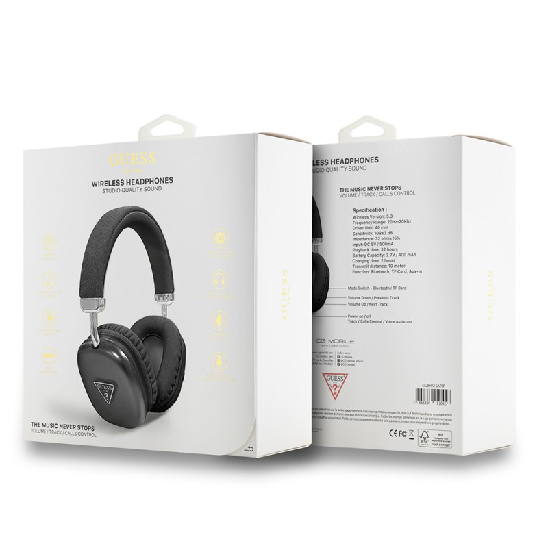 Guess Original Licensed PU Triangle Logo Over-Ear Bluetooth Headphones - 10