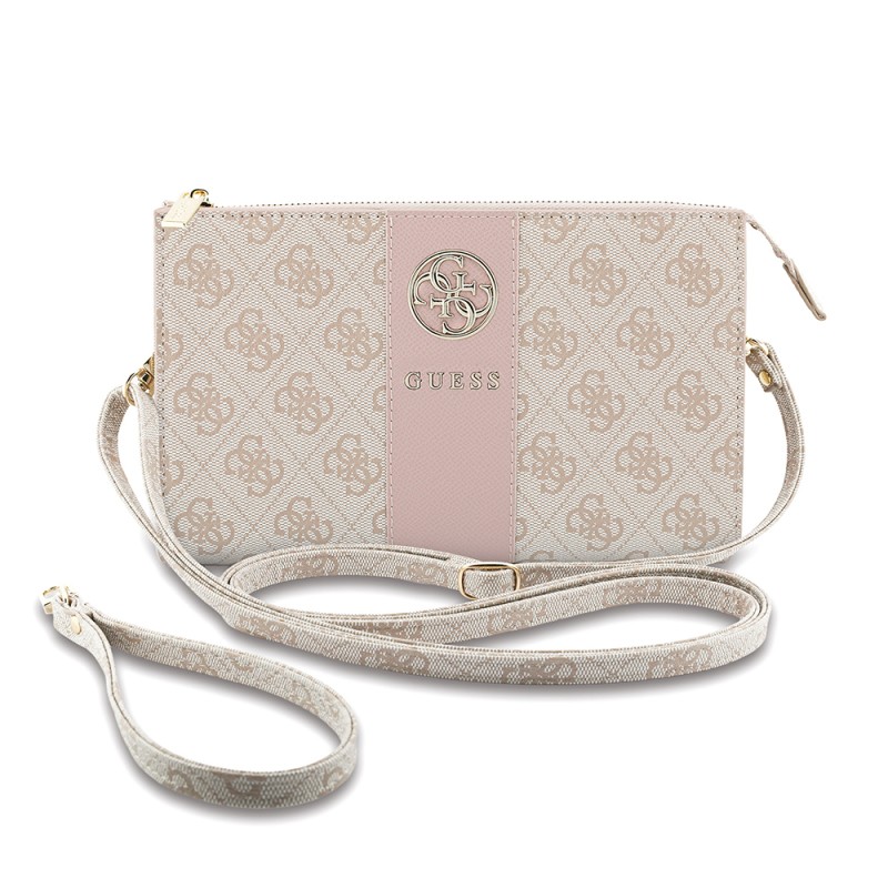 Guess Original Licensed Shoulder Strap 4G Pattern and Metal Logo Handbag - 3