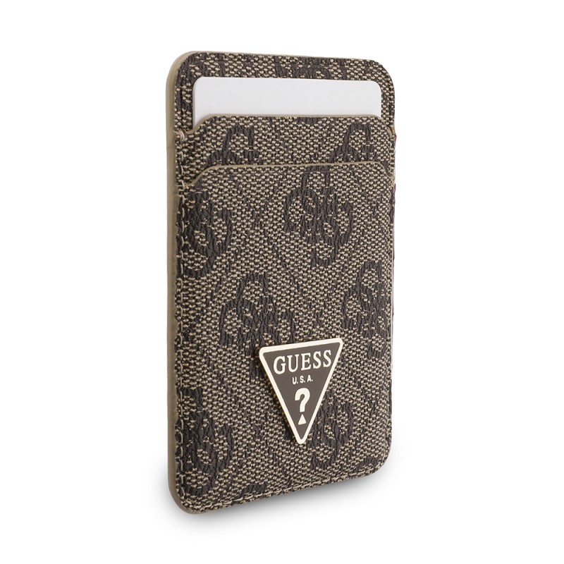 Guess Orjinal Lisanslı 2in1 Bilek Askı İpli 4G Desenli Metal Üçgen Logolu Magnetik Kartlık - 6