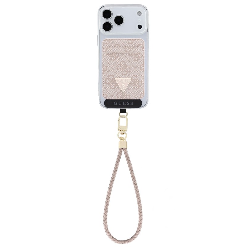 Guess Orjinal Lisanslı 2in1 Bilek Askı İpli 4G Desenli Metal Üçgen Logolu Magnetik Kartlık - 14