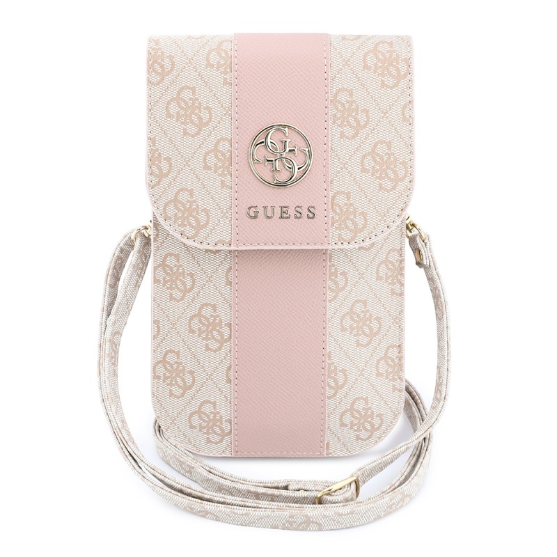 Guess Orjinal Lisanslı 4G Desenli Büyük Logolu Kartlıklı Askılı Mıknatıs Kapaklı Çanta - 3
