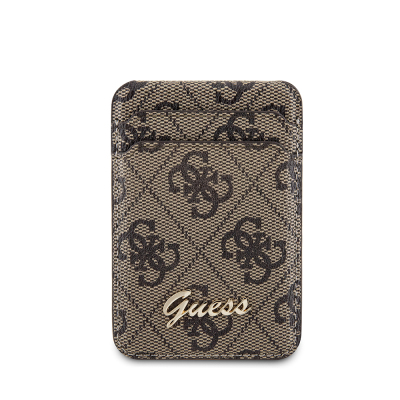 Guess Orjinal Lisanslı 4G Desenli Metal Script Logolu Magnetik Kartlık - Guess