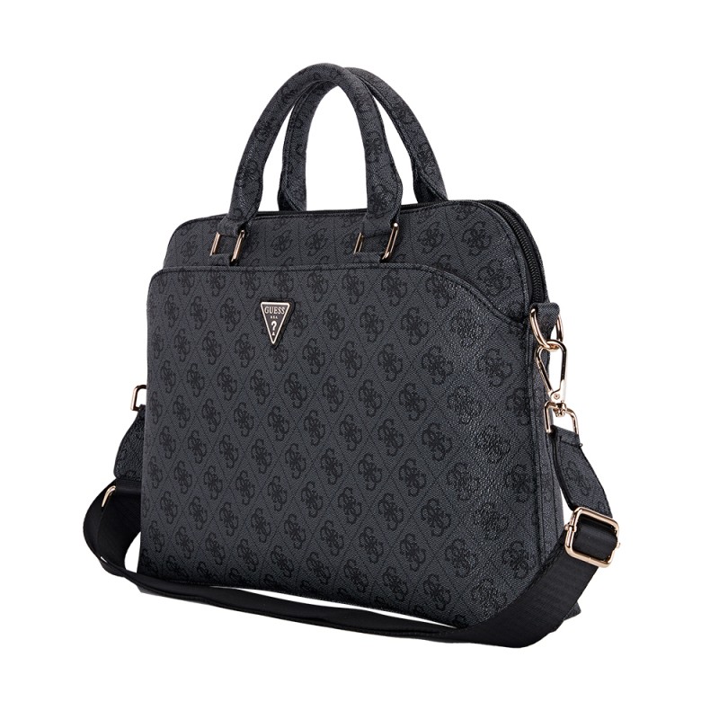 Guess Orjinal Lisanslı 4G Desenli Üçgen Logolu Omuz Askılı 15 inç Laptop Çantası - 9