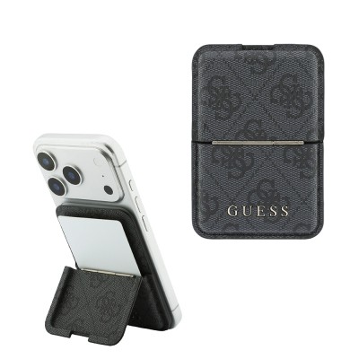 Guess Orjinal Lisanslı 4G Desenli Yazı Logolu Pop-up Magnetik Standlı PU Kartlık - 2
