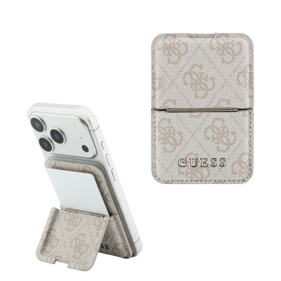 Guess Orjinal Lisanslı 4G Desenli Yazı Logolu Pop-up Magnetik Standlı PU Kartlık - 3