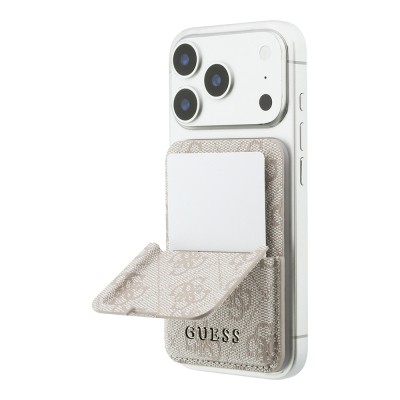 Guess Orjinal Lisanslı 4G Desenli Yazı Logolu Pop-up Magnetik Standlı PU Kartlık - 6
