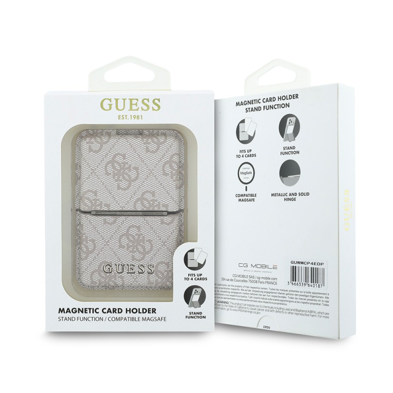 Guess Orjinal Lisanslı 4G Desenli Yazı Logolu Pop-up Magnetik Standlı PU Kartlık - 17