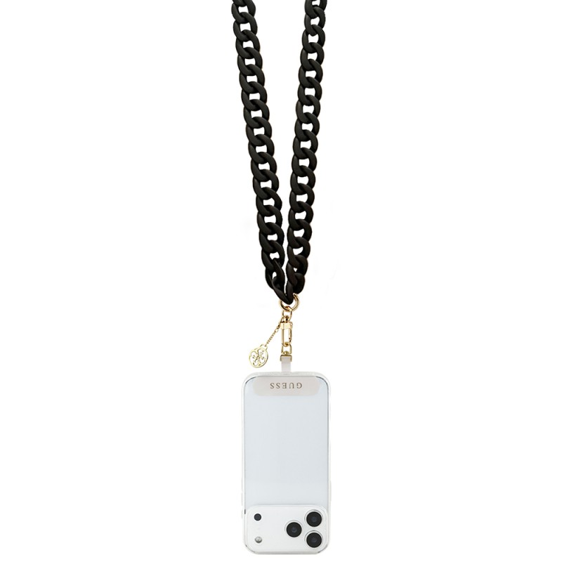 Guess Orjinal Lisanslı 4G Metal Logolu Büyük Zincirli Çapraz Vücut Telefon Askı Kayışı 120cm - 4