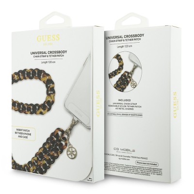 Guess Orjinal Lisanslı 4G Metal Logolu Büyük Zincirli Çapraz Vücut Telefon Askı Kayışı 120cm - 7