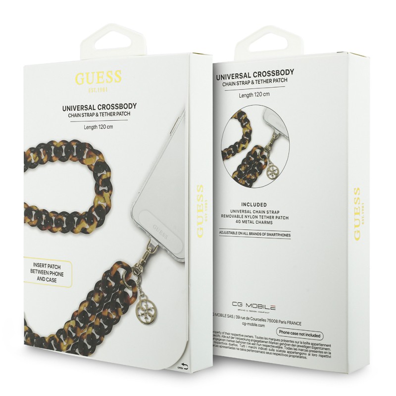 Guess Orjinal Lisanslı 4G Metal Logolu Büyük Zincirli Çapraz Vücut Telefon Askı Kayışı 120cm - 7