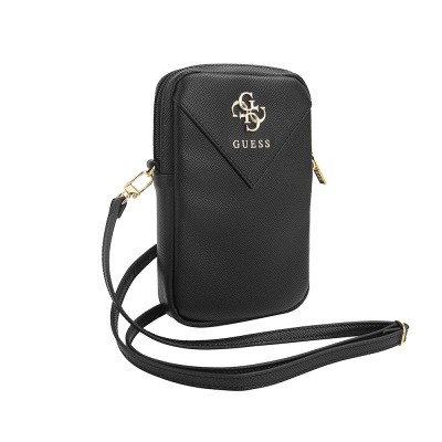 Guess Orjinal Lisanslı 4G Metal Logolu Fermuarlı PU Deri Çapraz Askılı Vücut Çantası - 4