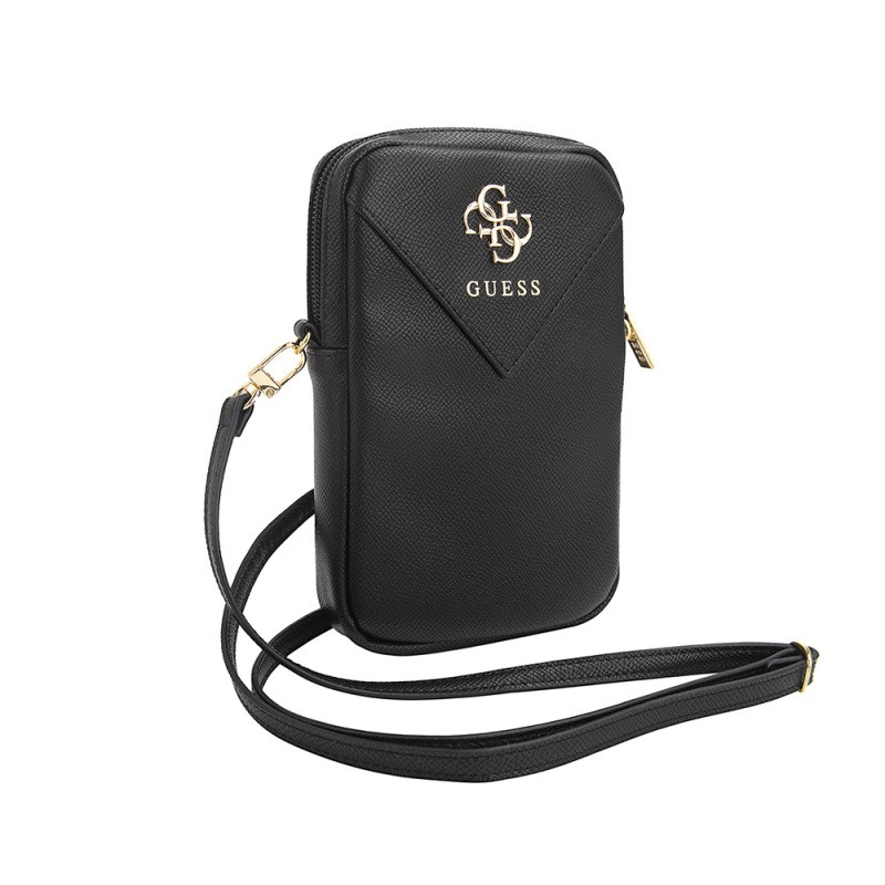 Guess Orjinal Lisanslı 4G Metal Logolu Fermuarlı PU Deri Çapraz Askılı Vücut Çantası - 4