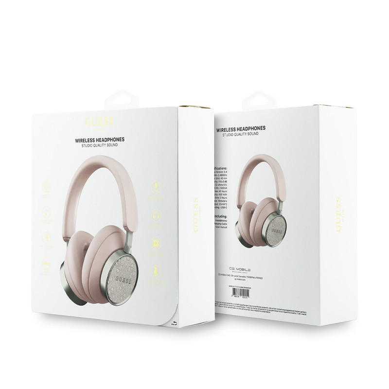 Guess Orjinal Lisanslı Ayarlanabilir 4G Desenli Metal Klasik Logolu Kulak Üstü Bluetooth Kulaklık - 13