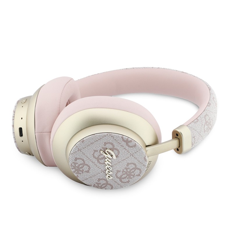 Guess Orjinal Lisanslı ENC PU 4G Desenli Metal Logolu Kulak Üstü Bluetooth Kulaklık v5.4 - 4
