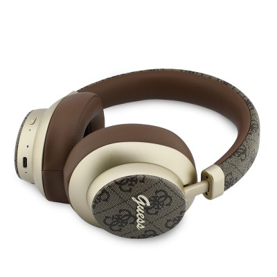 Guess Orjinal Lisanslı ENC PU 4G Desenli Metal Logolu Kulak Üstü Bluetooth Kulaklık v5.4 - 6
