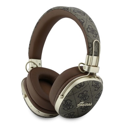 Guess Orjinal Lisanslı ENC Teknolojili PU 4G Desenli Script Logolu Kulak Üstü Bluetooth Kulaklık v5.4