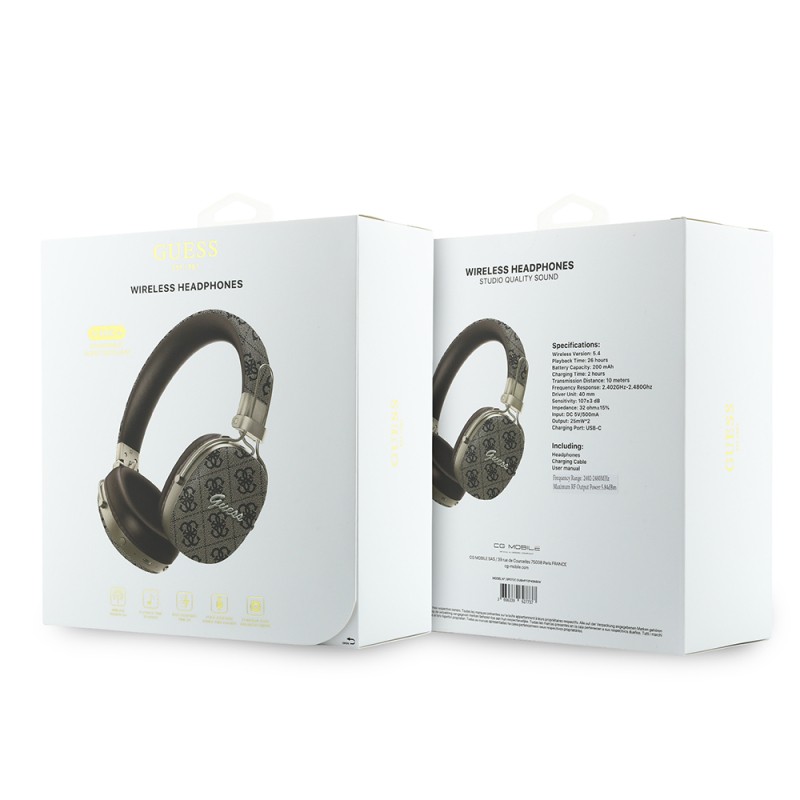 Guess Orjinal Lisanslı ENC Teknolojili PU 4G Desenli Script Logolu Kulak Üstü Bluetooth Kulaklık v5.4 - 12