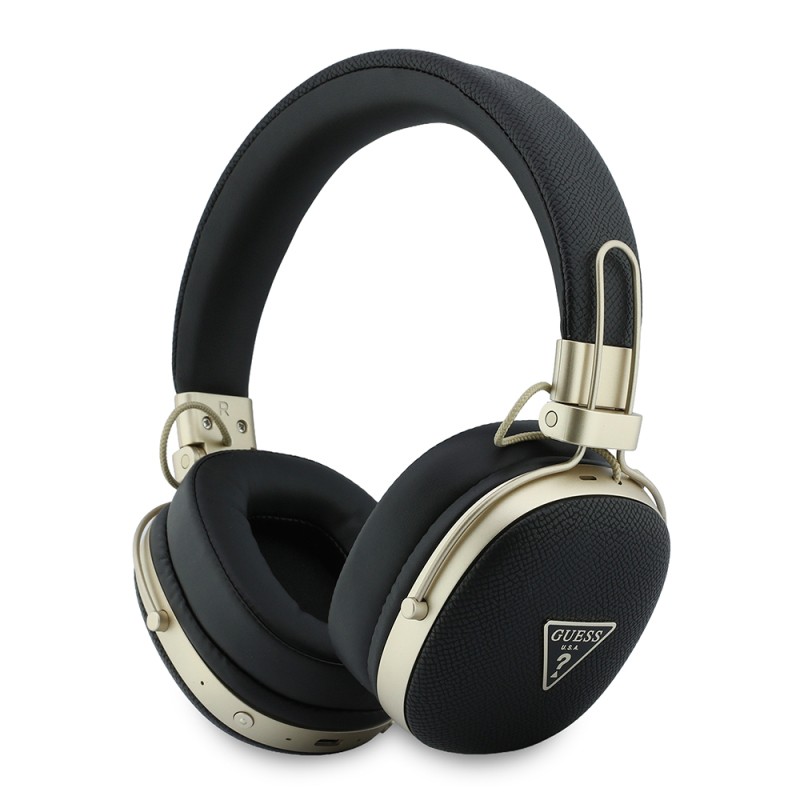 Guess Orjinal Lisanslı ENC Teknolojili PU Üçgen Metal Logolu Kulak Üstü Bluetooth Kulaklık v5.4 - 1