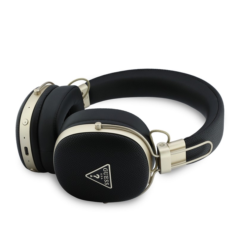 Guess Orjinal Lisanslı ENC Teknolojili PU Üçgen Metal Logolu Kulak Üstü Bluetooth Kulaklık v5.4 - 5
