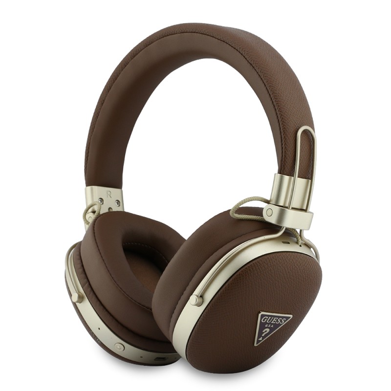 Guess Orjinal Lisanslı ENC Teknolojili PU Üçgen Metal Logolu Kulak Üstü Bluetooth Kulaklık v5.4 - 2