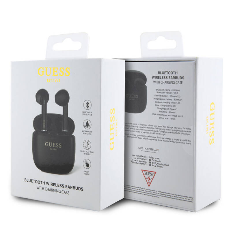 Guess Orjinal Lisanslı Klasik EST Yazı Logolu TWS Bluetooth Kulaklık - 5