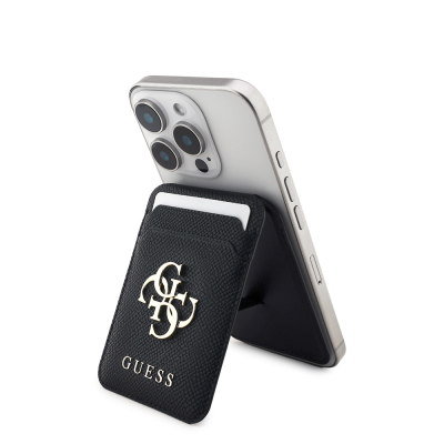 Guess Orjinal Lisanslı Metal Büyük 4G ve Yazı Logolu Standlı Magnetik Kartlık - Guess