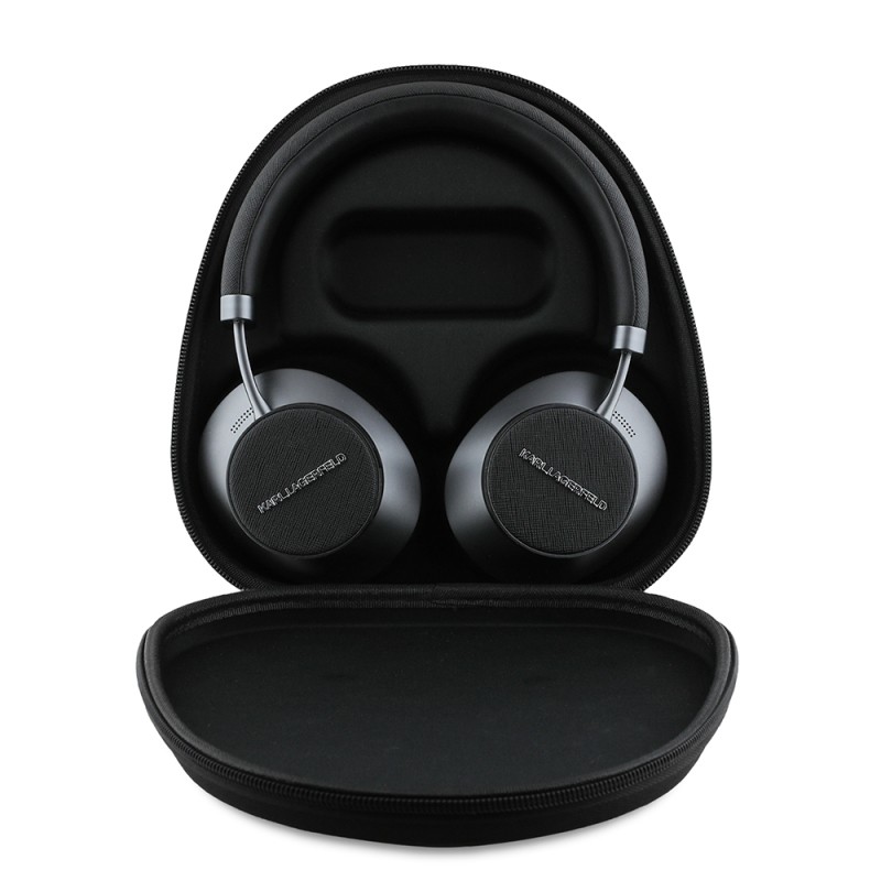 Karl Lagerfeld Orjinal Lisanslı ANC/ENC Özellikli KL Yazı Logolu Saffiano Serisi Kulak Üstü Bluetooth Kulaklık v5.3 - 5